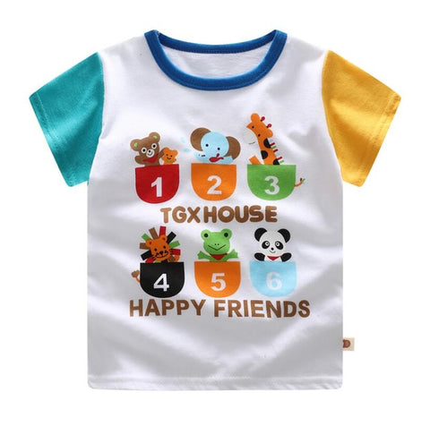 100% Cotton Children's Sets Infant Kids Boys Clothes Children Clothing Sets Summer Baby Girls Clothes Cute Animal T-Shirt+Shorts