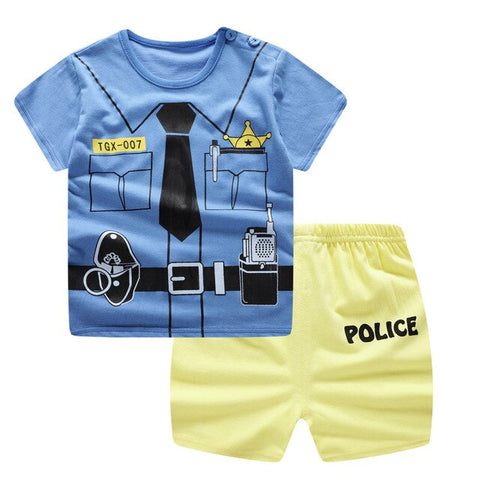 100% Cotton Children's Sets Infant Kids Boys Clothes Children Clothing Sets Summer Baby Girls Clothes Cute Animal T-Shirt+Shorts