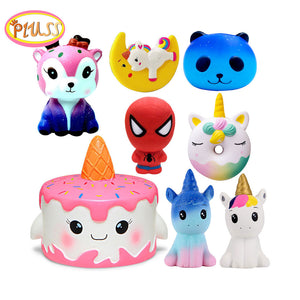 Cake Squishy super hero Spiderman Deer Squishies Toy Squeeze Squishi Toy Squishie Slow Rising Stress Relief toy Kids