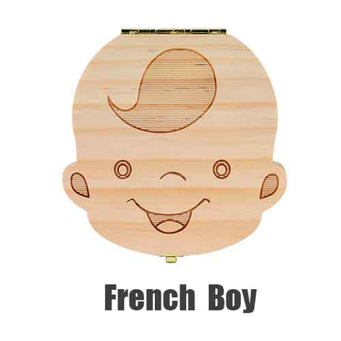 1Pc Baby Tooth Box Wooden Milk Teeth Organizer Storage Boys Girls Save Souvenir Case Gift Creative Baby Tooth Organizer for Kids